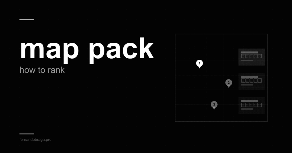 google map pack with three business listings showing how local businesses rank