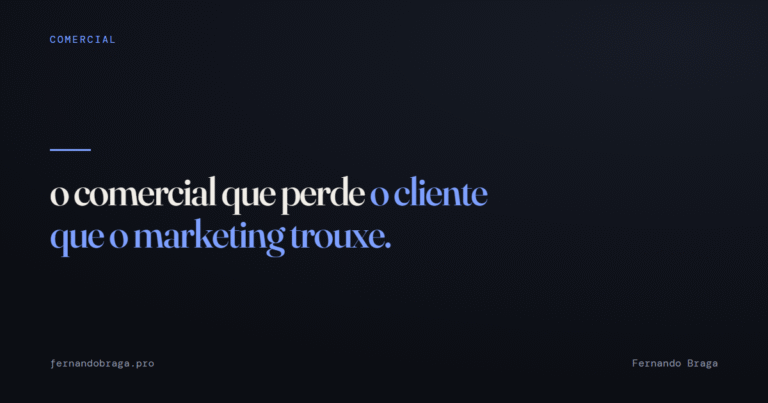 o comercial que perde o cliente que o marketing trouxe